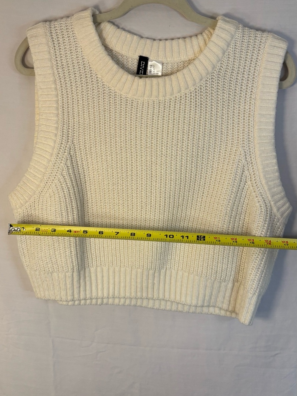 Divided Cream Ribbed Knit Cropped Tank - Picture 3 of 5